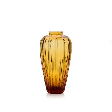 Mario Cioni Vase Idria dark amber crystal vase