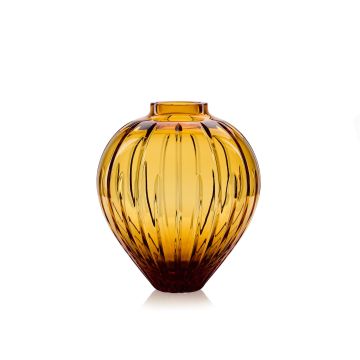 Mario Cioni Vase Phytos Dark Amber Crystal