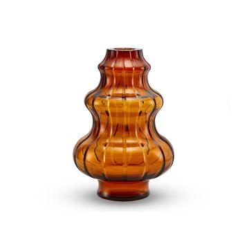 Mario Cioni Vase Boboda Power Amber Dark