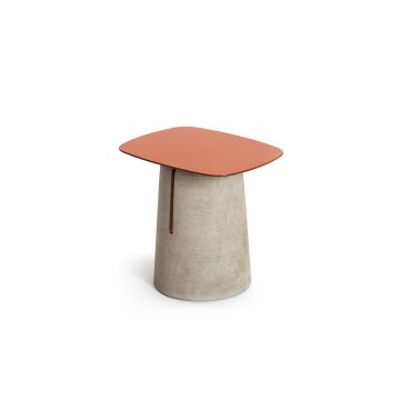 Pimar Side Table Piro Stone Red Steel