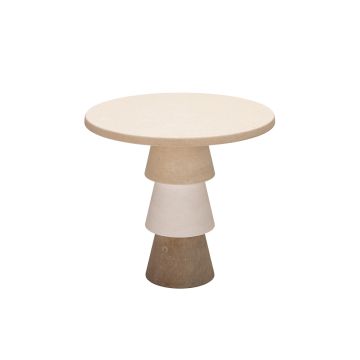 Pimar Side Table Com White Beige Grey Stone