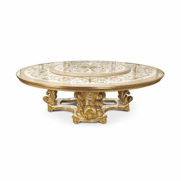 Riva Mobili D'Arte Volesio Round Table with Lazy Susan