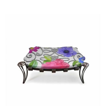 Sergio Villa Pouf Opus Garden White Flower