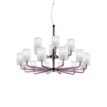 Sylcom Chandelier Can Can 18 Lights Two-Tier Amethyst