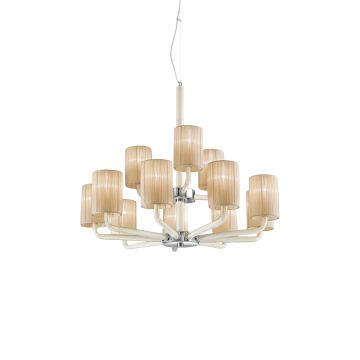 Sylcom Chandelier Can Can 12 Lights Two-Tier Milk White Ivory