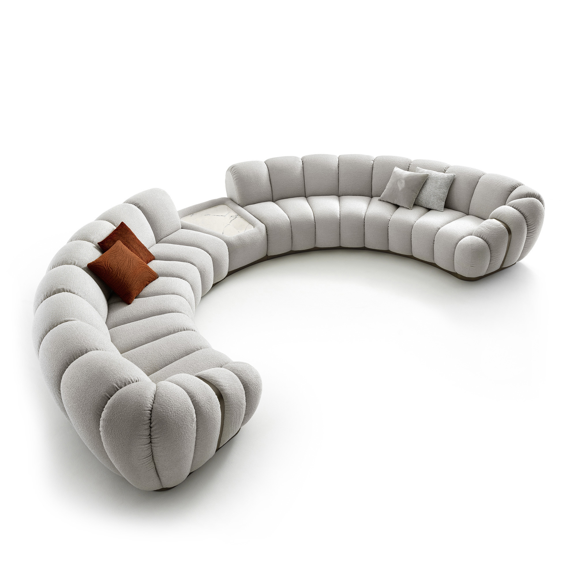 Giorgio Collection Trésor Modular Sofa, luxury Italian sofa in leather and suede