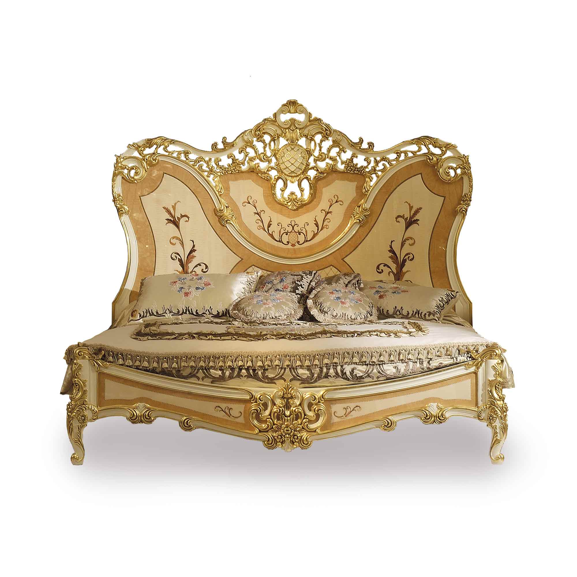La Contessina Versailles bed, gilded Italian Baroque luxury furniture