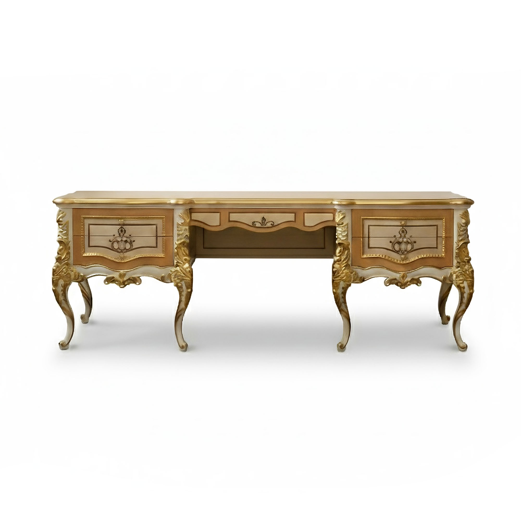 La Contessina Versailles dressing table, carved gold leaf furniture