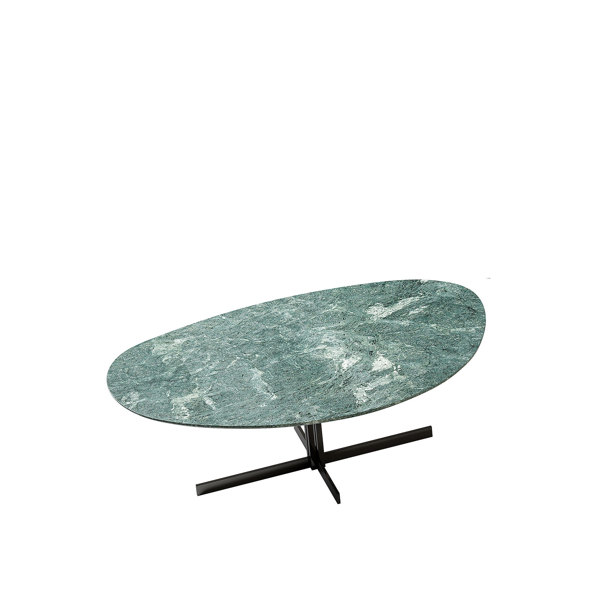 Високий журнальний стіл Malerba Atom з мармуровою стільницею та основою X-форми