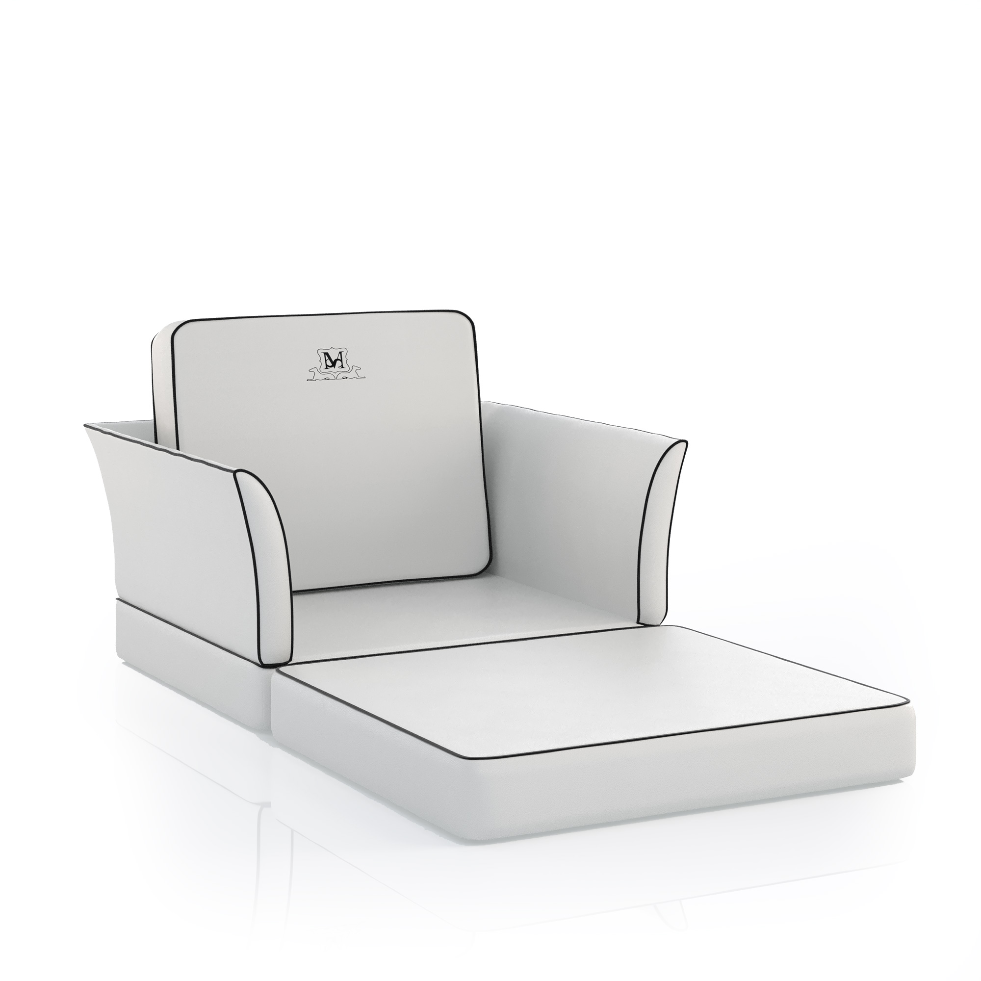 Samuele Mazza by DFN Canopo Floating Armchair, sculptural Italian luxury outdoor furniture