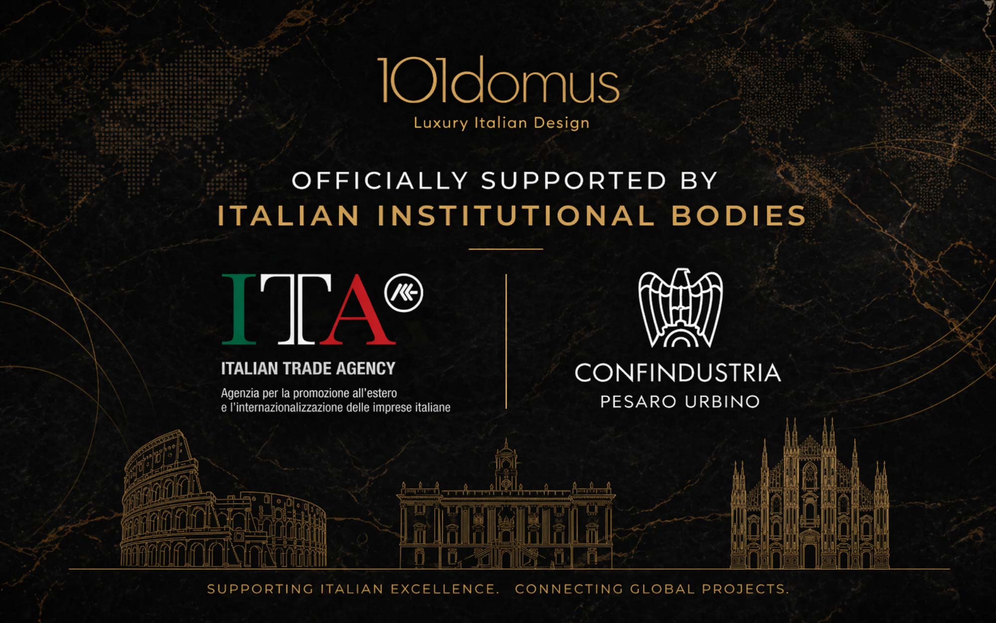 101domus Officially Supported by Italian Institutional Bodies