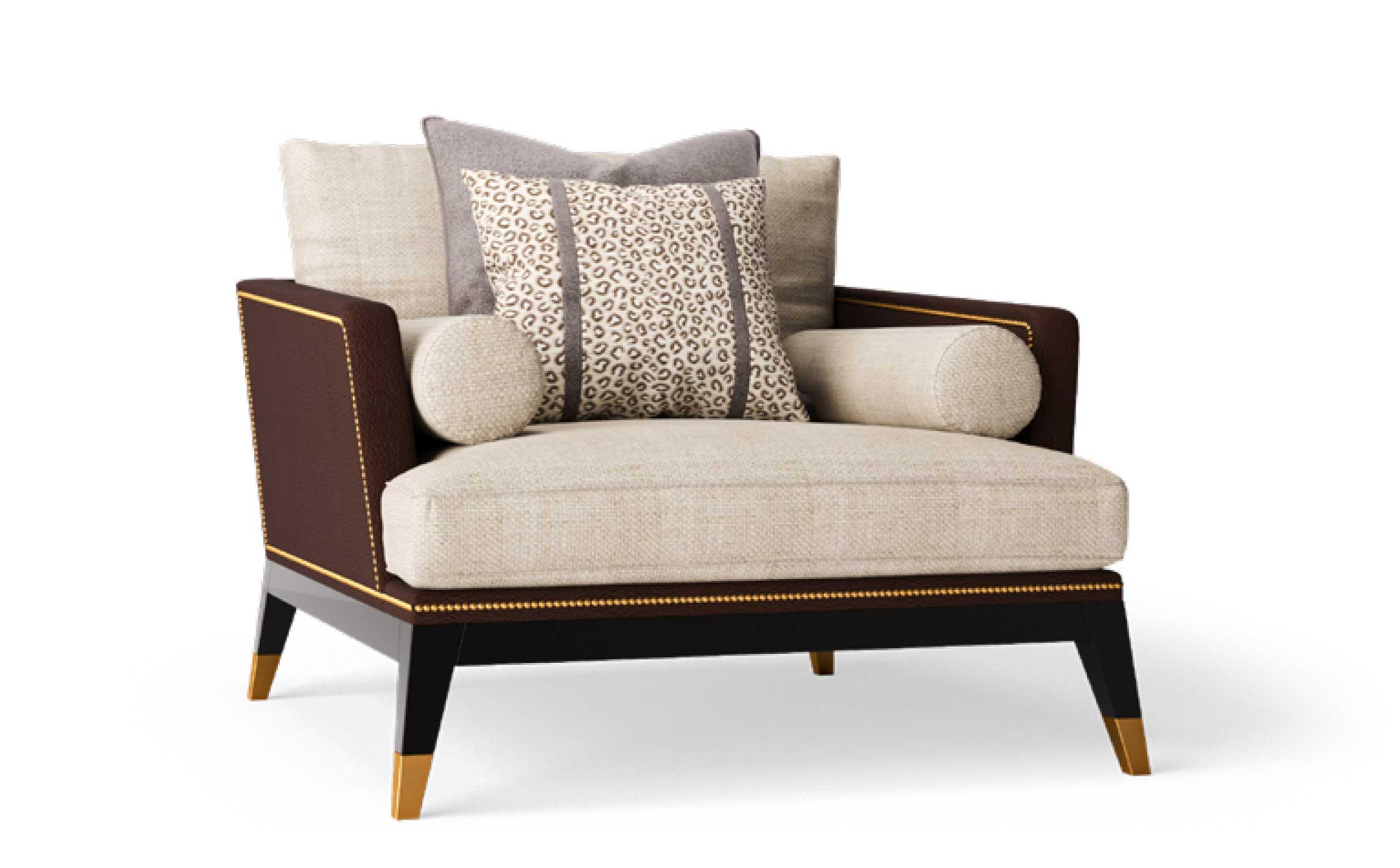 Medea Mood – Refined armchair with exclusive details on 101Domus Designer armchair by Medea – Sophisticated lounge seating with elegant finish and decorative cushions